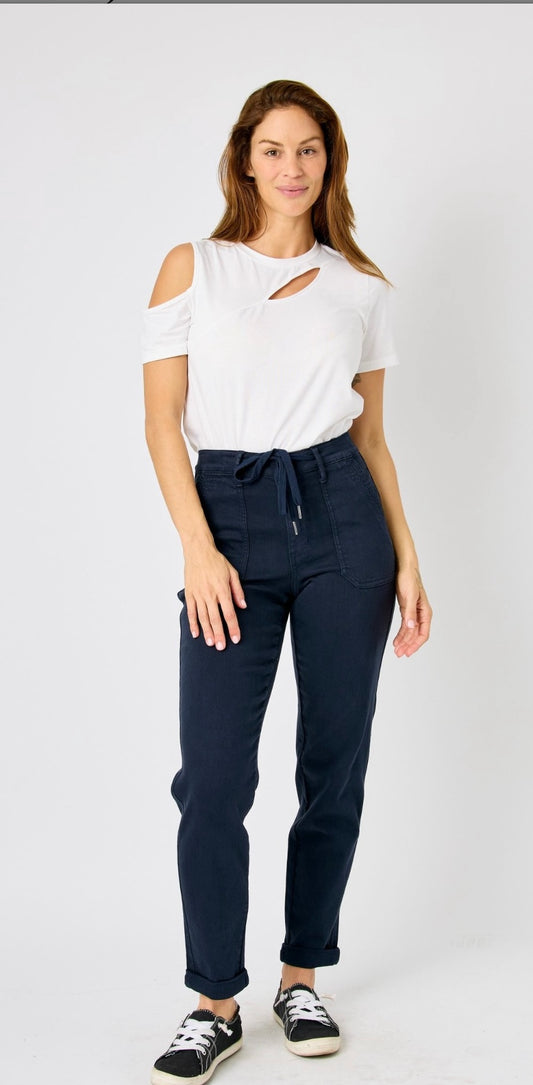 Judy Blue Navy Denim Joggers