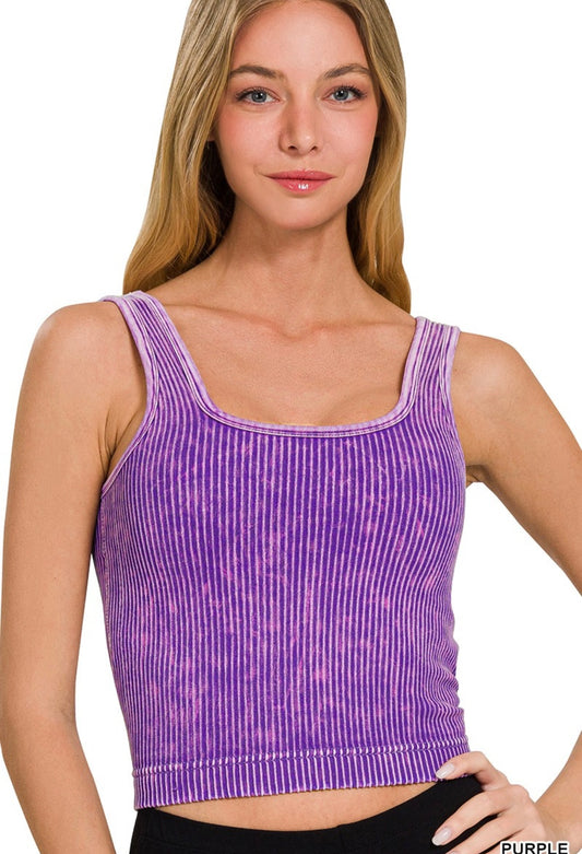 Ribbed Square Neck Tank