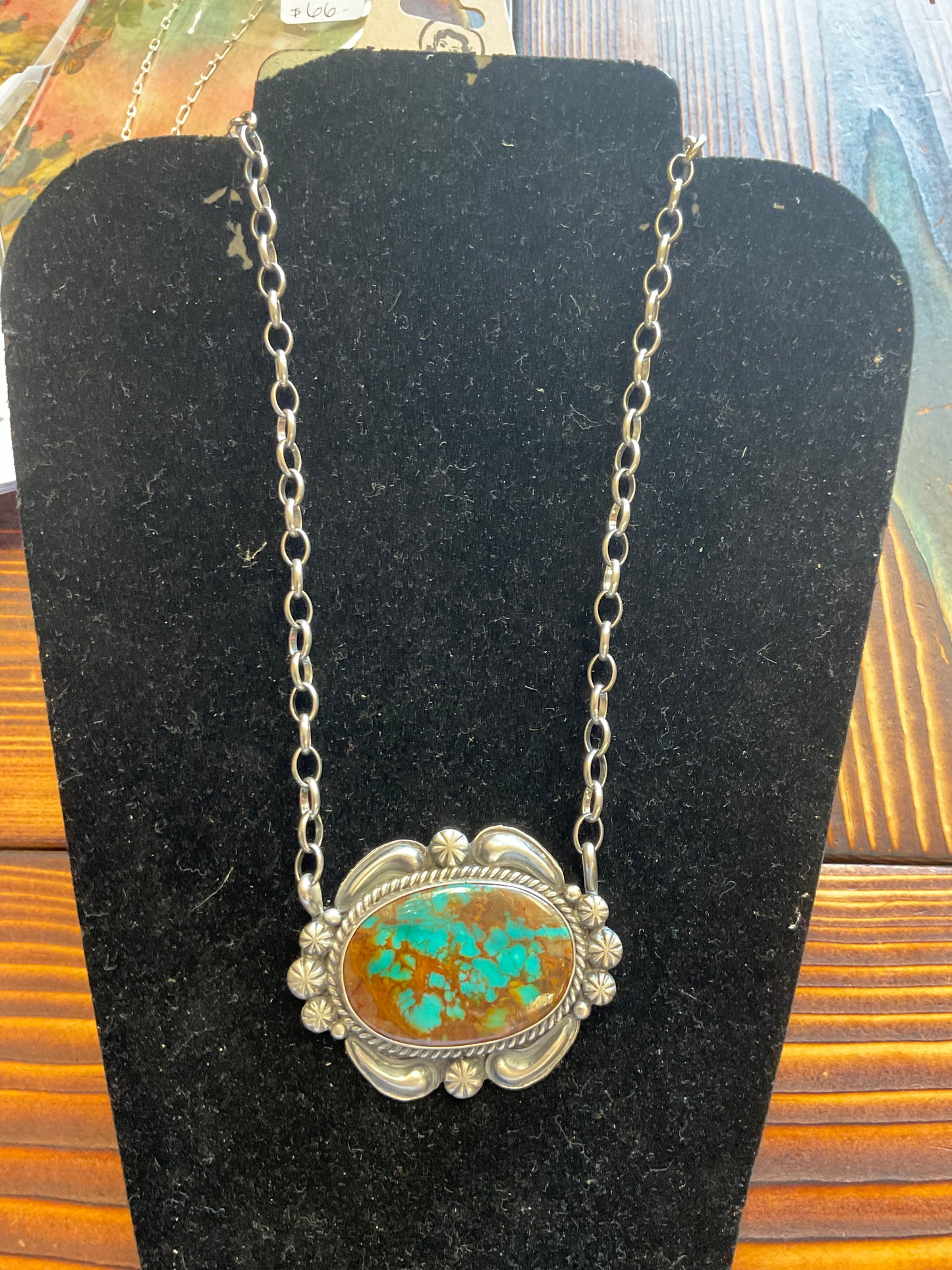 authentic turquoise & sterling silver necklace