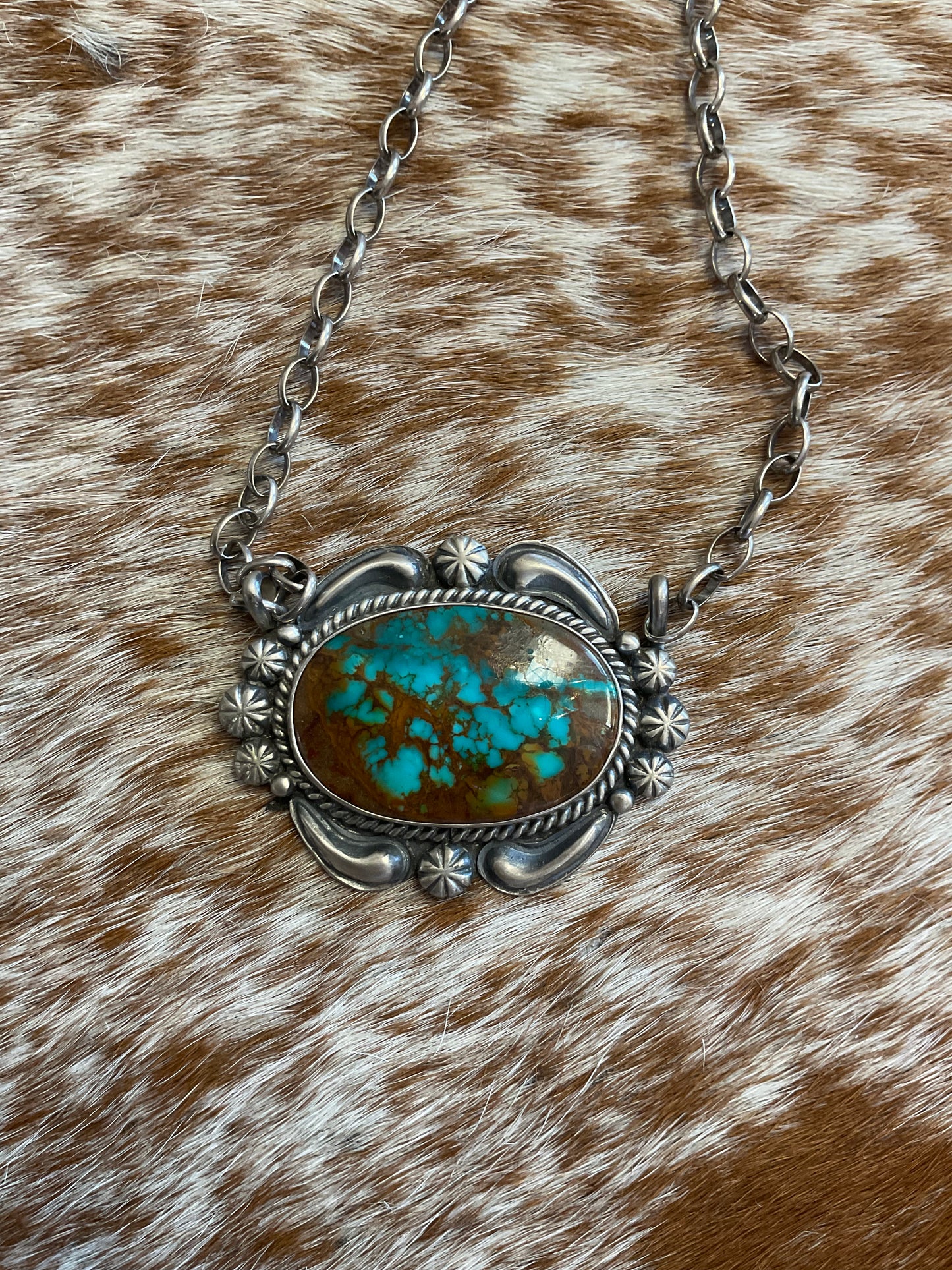 authentic turquoise & sterling silver necklace